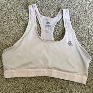 ADIDAS SPORTS BRA PINK TECHFIT COMPRESSION COOLING FABRIC SIZE LARGE LIGHT PINK